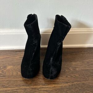 Joie Saleema Velvet Block Heel Ankle Booties